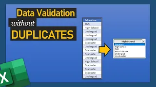 Data validation without duplicates - Excel Tricks