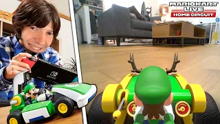 My Living Room is a Race Track?! Mario Kart Live: Home Circuit! | KuruHS