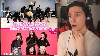 DANCER REACTS TO EVERGLOW | 'First' Dance Practice & Relay Dance