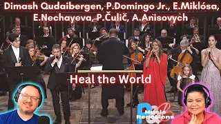 Dimash, P.Domingo Jr, E.Miklósa, E.Nechayeva, P.Čulič, A.Anisovych|"Heal The World"|Couples Reaction