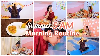 5 Am Summer Morning Routine 🌄🌻 | Healthy habits, yoga,  #morningroutine #5ammorningroutine