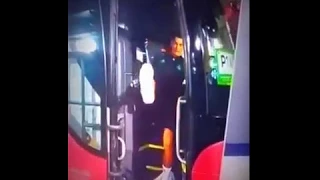 Ronaldo, coming out of the bus, almost fell.