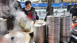 Amazing! TOP5 Handmade Noodles.(Hand-pulled dough soup, Egg noodles, kalguksu etc.)/KoreanStreetFood