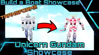UNICORN GUNDAM SHOWCASE [IT TRANSFORMS!!!] (ROBLOX Build a Boat)