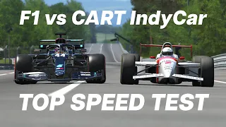 F1 vs CART IndyCar : Le Mans Mulsanne Straight No Chicane Top Speed Test