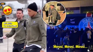 😍 Bayern Munich Fans Gathered about the team Bus while Chanting "Messi" as PSG arrived