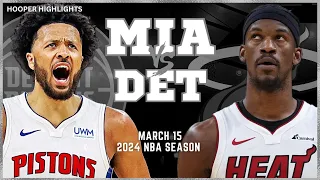 Miami Heat vs Detroit Pistons Full Game Highlights | Mar 15 | 2024 NBA Season