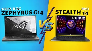 ASUS ROG Zephyrus G14 vs MSI Stealth 14 Studio - Which One is Best? | Best Laptops for Gaming!