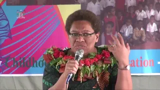 Fijian Minister for Women and Children officiates at the Pre-School Week celebration