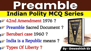 Preamble Of Indian Constitution | Polity MCQ | Expected Polity Question | Polity Gk | Dewashish Sir