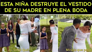 Esta niña destruye el vestido de su madre en plena boda sin nadie imaginar la razón