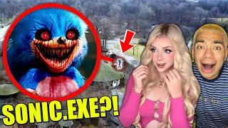 DRONE CATCHES SONIC.EXE AT HAUNTED PLAYGROUND RUNNING AROUND!! @LyssyNoel
