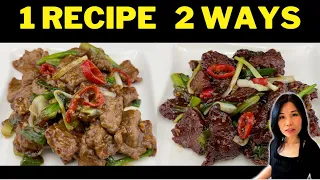 Fried vs. sautéed Mongolian Beef 蒙古牛肉