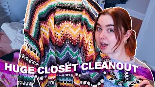 HUGE CLOSET CLEANOUT 2024 purging + organizing my closet! (Free People, Madewell, & more)