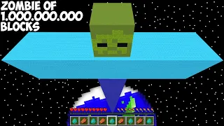 I JUST SPAWN ZOMBIE of 1.000.000.000 BLOCKS in Minecraft ! MOST BIGGEST ZOMBIE