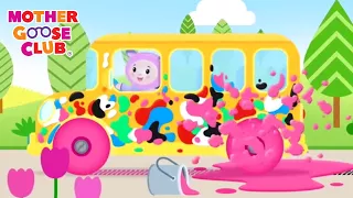 Wheels on the Bus Color Song | Learn Colors | Nursery Rhymes from Mother Goose Club | Children