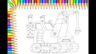 How to Draw | Lifting crane | For kids & Как рисовать | Подъёмный кран | Для детей