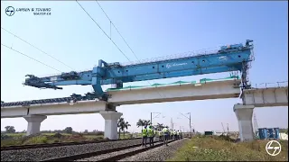 congratulation L&T and NHSRCL team for a successful launch over running track. #bullettrains #nhsrcl