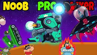 NOOB vs PRO vs HACKER in Hills Of Steel Game | Oggy, Jack, Shinchan, Bob || Daddy Gaming Part- 2