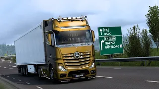ETS2 1.48 | Mercedes Benz Actros GigaSpace Euro 6 | 🇳🇴 Oslo- 🇸🇪 Goteborg 275km (Conserve carne 22t)
