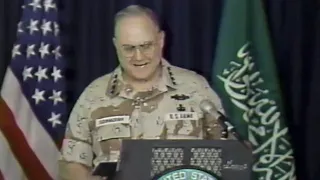 General Norman Schwarzkopf gives Press Briefing on War Progress