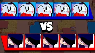 5 Edgar VS 5 Lou and El-Primo Brawl Stars