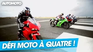 First to 186 MPH : Kawasaki ZX10R vs Suzuki 1000 GSX-R vs BMW S1000RR vs Ducati 1199 Panigale