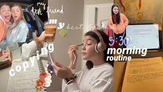 copying my best friend’s 5:30am school morning routine for a day🦒*this was very chaotic*