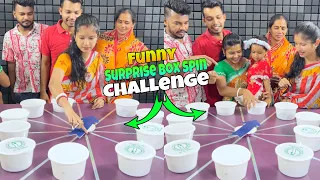 Surprise Box Spin Funny Challenge with Family