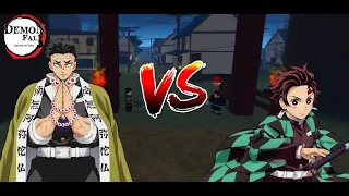 Gyomei Himejima VS Kamado Tanjiro ( DEMONFALL ROBLOX )