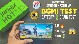 Infinix Hot 11s BGMI test | gyro test- smooth+extreme | battery drain test | G88😍