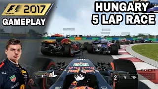 F1 2017 Gameplay: HUNGARY 5 LAP RACE | Max Verstappen