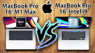 M1 MAX MacBook Pro 16 vs MacBook Pro 16 INTEL i9 Specs Review!