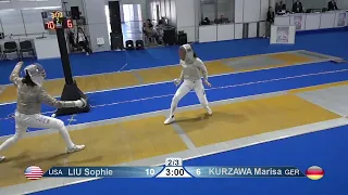 2023 Day02 T32 08 F S Individual Cadet Plovdiv BUL CHM YELLOW KURZAWA GER vs LIU USA