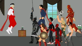 Omni Man vs Superman, WonderWoman, IronMan, Deadpool + More | Dc2 Animation