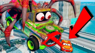 Epic Escape From Lightning McQueen Eater & Mater Eater | McQueen VS McQueen Greater Eater in BeamNG