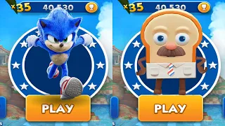 Sonic Dash vs Bread Run - Movie Sonic vs All Bosses Zazz Eggman - All 66 Characters Unlocked