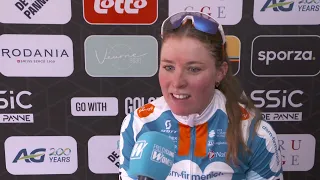 Charlotte Kool post race interview after Brugge De Panne