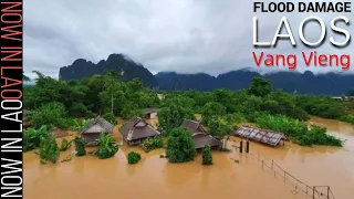 Tropical Storm Hits Laos - Vang Vieng Flood Damage | Now in Lao