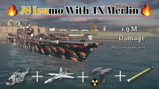JS Izumo With 4x Merlin Helicopter 🚁  Is Hell Fire 🔥 💥 | Ace Combat Controls | Modern Warships