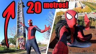 ¡SUBO UNA TORRE DE 20 METROS CON MI MEJOR TRAJE DE SPIDER-MAN! 🕷 Prnze