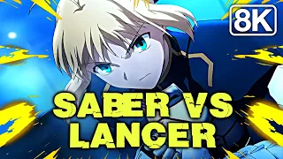 Saber Vs Lancer - Full Fight (8K Max Quality) [English Sub] [Fate/Zero]