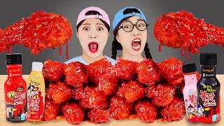 Spicy Fried Chicken Mukbang 핵불닭 양념치킨 먹방 DONA 도나