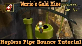 [MKW] How to do the Wario's Gold Mine Hopless Pipe Bounce (w/ commentary)