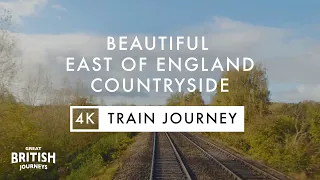 Beautiful East of England Countryside Train Journey | Relaxing 4K Drivers View | Lowestoft– Norwich