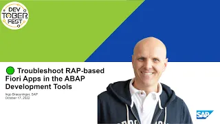 🟢 Troubleshoot RAP based Fiori Apps in the ABAP Development Tools