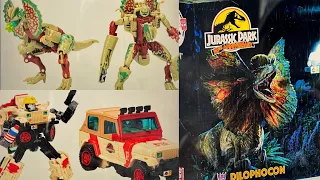 New transformers Jurassic park collaborative set revealed. Amazing images dilophocon & JP12 xover