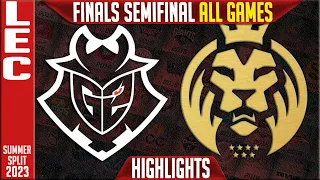 G2 vs MAD Highlights ALL GAMES | LEC Summer 2023 Finals Semifinals | G2 Esports vs MAD Lions