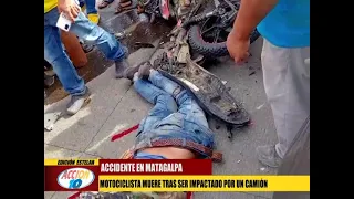 Motociclista muere tras ser impactado por un camión