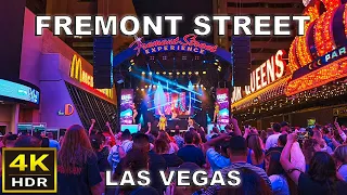 (4K HDR) Fremont Street Las Vegas Walk - 2023 - Las Vegas, Nevada